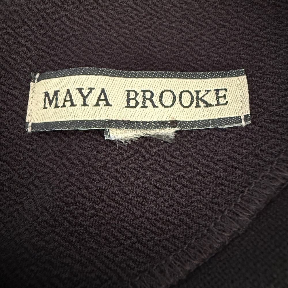 Maya Brooke Black Sleeveless Dress with Pearl Embellished Crewneck 16W Plus - Picture 2 of 7